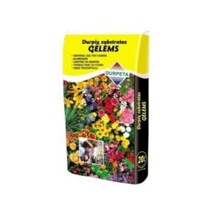 Durpių substrato pakuotė lauko gėlėms/kambarinėms gėlėms-Durpeta 20l.