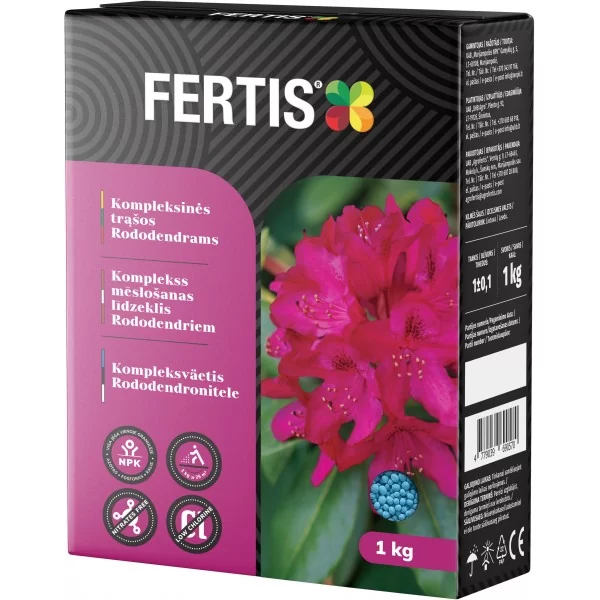 FERTIS KOMPLEKSINĖS TRĄŠOS RODODENDRAMS (1 kg) 1 FERTIS KOMPLEKSINĖS TRĄŠOS RODODENDRAMS (1 kg)