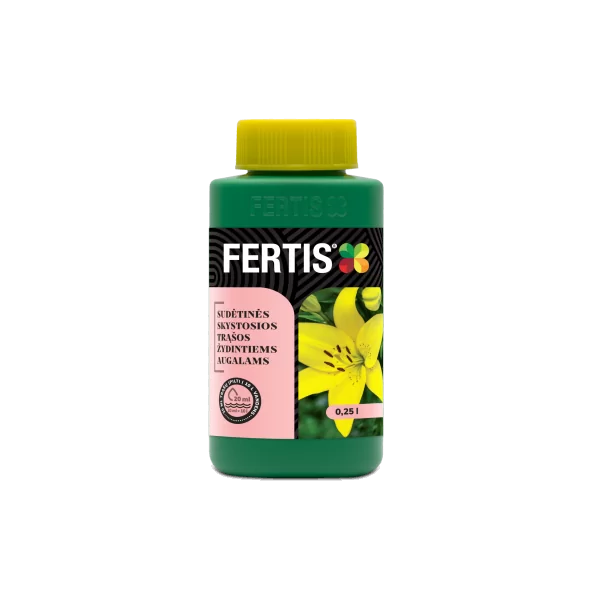 FERTIS SKYSTOS TRĄŠOS ŽYDINTIEMS AUGALAMS 0,5L 1 FERTIS SKYSTOS TRĄŠOS ŽYDINTIEMS AUGALAMS 0,5L
