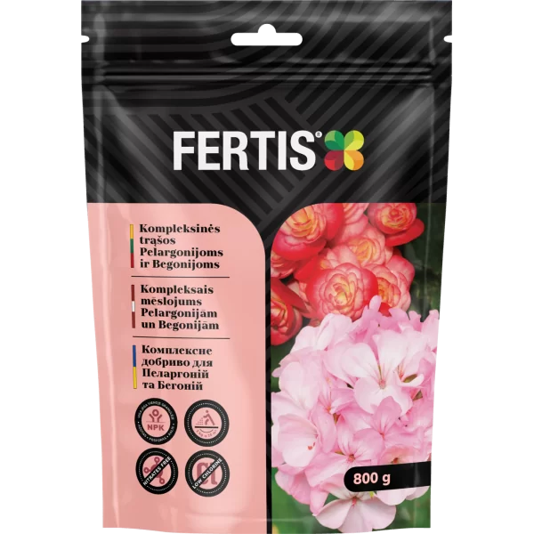 TRĄŠOS FERTIS PELARGONIJOMS IR BEGONIJOMS 0,8 KG 1 TRĄŠOS FERTIS PELARGONIJOMS IR BEGONIJOMS 0,8 KG