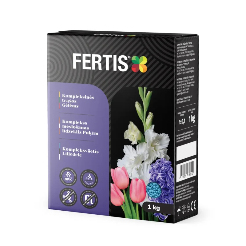 Kompleksinės trąšos gėlėms FERTIS, 1 kg 1 Kompleksinės trąšos gėlėms FERTIS, 1 kg